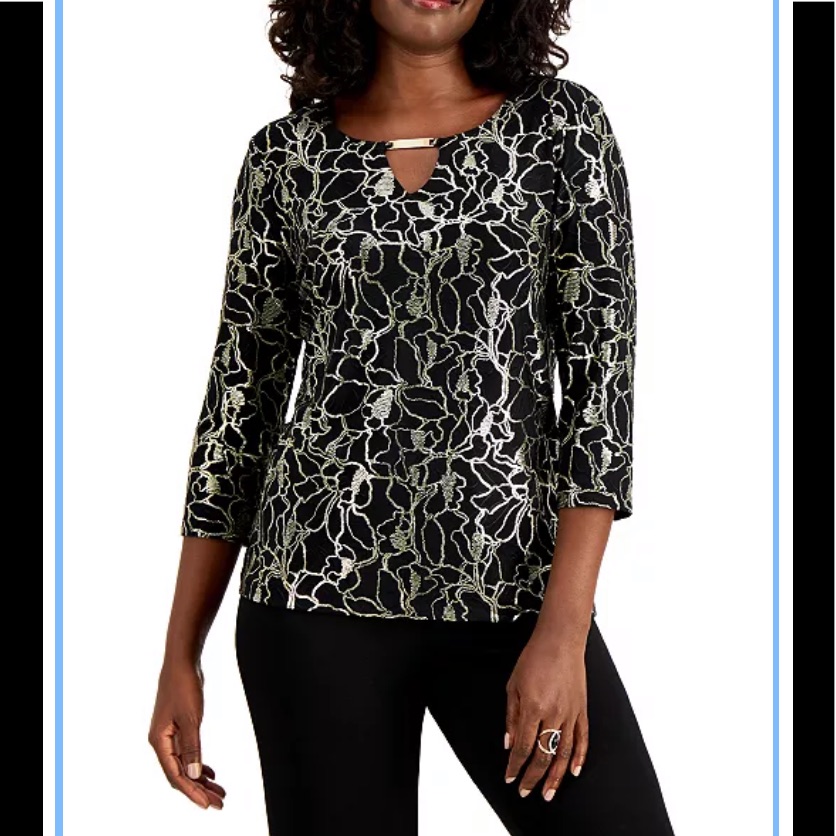 Brand New Jm Collection Jacquards Blouse